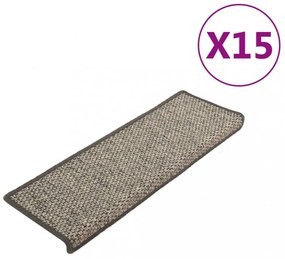 15 db szizál hatású szürke-bézs lépcsőszőnyeg 65x21x4 cm