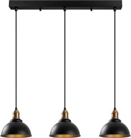 Varzan függőlámpa x3, fekete-antik