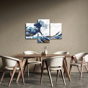 Kép - japán rajz, hullámok (90x60 cm)