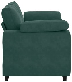 sötétzöld bársony loveseat kanapé 120 cm