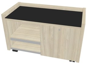 Verno mobil konténer 100 x 50 cm üveggel, bal, akác / fekete