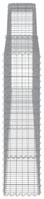 vidaXL 4 db íves horganyzott vas gabion kosár 400x30x120/140 cm