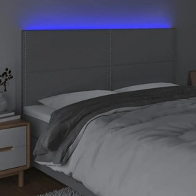 világosszürke szövet LED-es fejtámla 160x5x118/128 cm