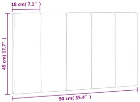világosszürke bársony fejtámla párna 90 cm