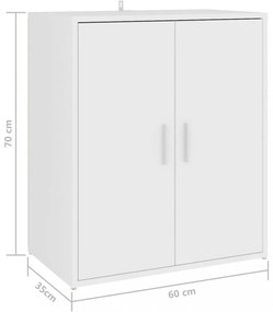 vidaX fehér szerelt fa cipősszekrény 60 x 35 x 70 cm