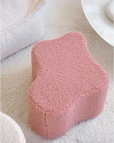 Rózsaszín buklé gyerek puff Cloud – Wigiwama