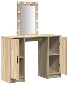 Piperasztal LED világítással Sonoma tölgyben, 102x33x135 cm