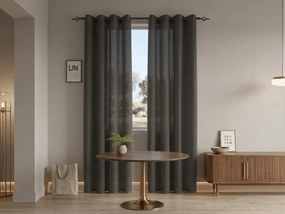 Függöny TAVIO 140x250 cm, szürkésbarna Felfüggesztés: Fém gyűrűk