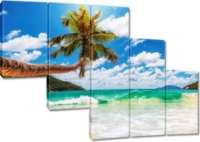 Vászonkép 150x105 Paradicsomi tengerpart pálmafákkal