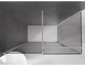 Mexen Velar, zuhanykabin tolóajtóval 140 x 75 cm, 8mm szürke üveg, csiszolt acél, 871-140-075-41-97