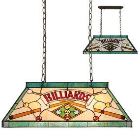 Prezent 1715 - Láncra akasztott TIFFANY BILLIARD 3xE27/60W/230V