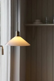 Fehér-sárgaréz színű függőlámpa üveg búrával ø 25 cm Vela – Markslöjd