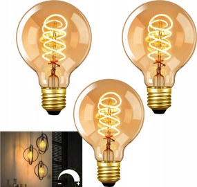 3db Led izzó E27 Filament 4W Edison Dekoratív G80 dekoratív nagy menetes