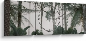 Kép - dzsungel a reggeli ködben (órával) (90x30 cm)