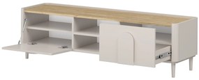 Amilio RTV szekrény 170 cm - kasmír / olajozott tölgy / kasmír fogantyú