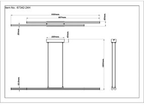 Globo 67342-24H - LED Csillár zsinóron KIRINA LED/24W/230V 3000K fekete