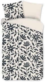 Fekete-bézs egyszemélyes-hosszabbított pamut ágyneműhuzat 140x220 cm Emilia – Good Morning