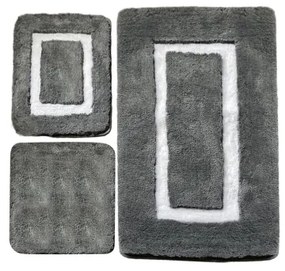 KÉSZLET 3x Fürdőszoba szőnyeg 60/60/100 cm antracit