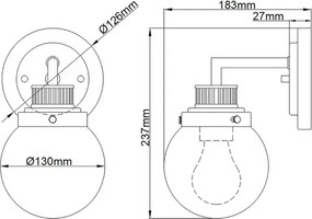 Quintiesse QN-POPPY1-HB-BATH - Fürdőszobai fali lámpa POPPY 1xE27/60W/230V IP44 arany