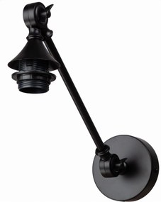 Rustic állítható fém fali lámpa fekete E27