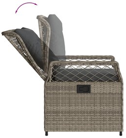 2 db szürke polyrattan dönthető kerti szék
