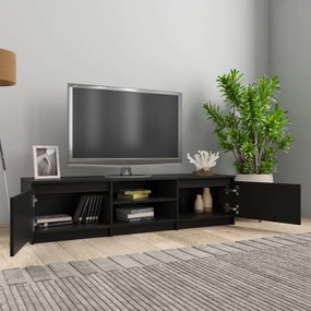 fekete szerelt fa TV-szekrény 140 x 40 x 35,5 cm