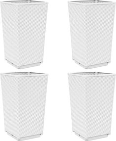 vidaXL 4 db fehér polipropilén kerti ültetőláda 32,5 x 32,5 x 57 cm