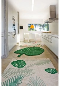 Sötétzöld mosható kézi szövésű pamut gyerek szőnyeg 120x180 cm Monstera Leaf – Lorena Canals