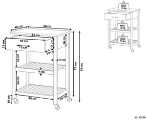 Divatos Fekete Zsúrkocsi HIUMA Beliani