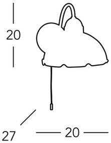 Kolarz 731.61.17 - Fali lámpa NONNA 1xE27/75W/230V kék