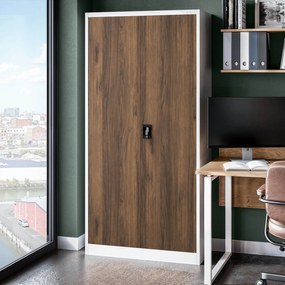 Irodai iratszekrény fehér / dió: Eco Design JAN 900 x 1850 x 400 mm