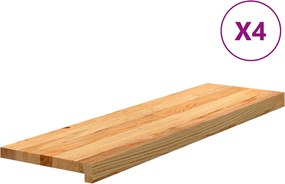 vidaXL 4 db tömör tölgyfa világosbarna lépcsőfokok 90x30x2 cm