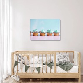 Cupcakes képe (üvegen) (70x50 cm)