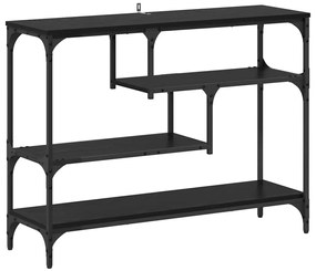 Konzolasztal polcokkal Musta tammi 100 x 30 x 75 cm Faanyag