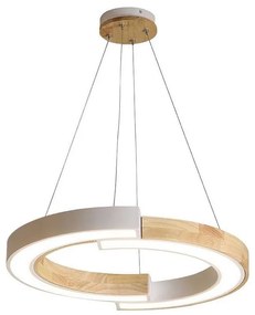 LED Csillár zsinóron LED/32W/230V 3000K fehér/fa