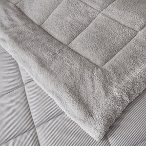 Világosszürke mikroplüss steppelt ágytakaró franciaágyra 200x220 cm Cosy Cord – Catherine Lansfield