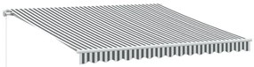 antracitszürke-fehér kézzel kihúzható napellenző 400 x 350 cm