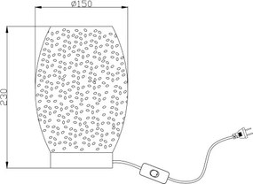 Globo 24002S Asztali lámpa fém fekete-arany színben. Ø150, H:230, exkl. 1xE27 40W 230V