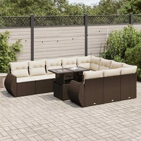 vidaXL 11 részes barna polyrattan kerti ülőgarnitúra párnákkal