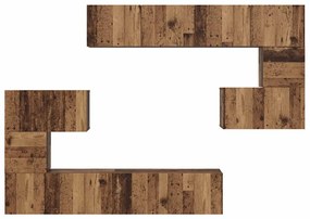 TV szekrény garnitúra 8 pcs Régi fa 80 x 30 x 30 cm Faanyag