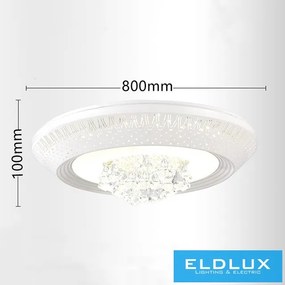 UNIVERSO Kristály üveg mennyezeti lámpa 83/166w 6640/13280lm CCT IP22 ∅800mm fehér