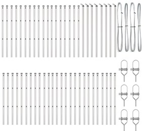 Fence Posts 52 db Ø32 mm 80 cm Horganyzott Acél