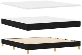 vidaXL Boxspring Ágy Matraccal Fekete 180x200 cm Szövet