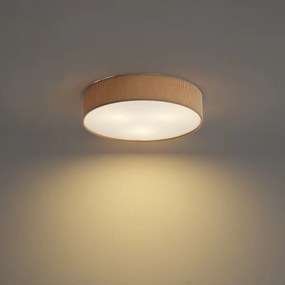 Modern mennyezeti lámpa taupe színben, bársonyernyővel, 46 cm, 3 ágú - Luz
