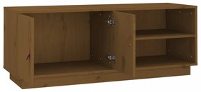 mézbarna tömör fenyőfa TV-szekrény 105 x 34 x 40 cm