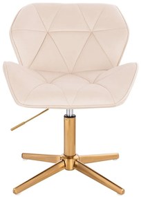 HR111CROSS Krémszínű modern velúr szék arany lábbal