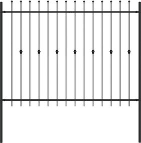 vidaXL Tüskés kerítés Fekete 200 x 200 cm Porszórt acél
