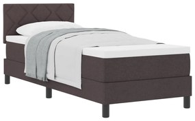 Box spring ágy matraccal Sötétbarna 80x200 cm Szövet