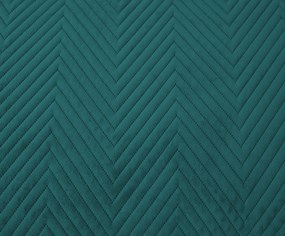 Türkiz bársony ágytakaró mintával ARROW VELVET Méret: 200 x 220 cm