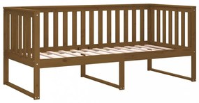 mézbarna tömör fenyőfa kanapéágy 100 x 200 cm